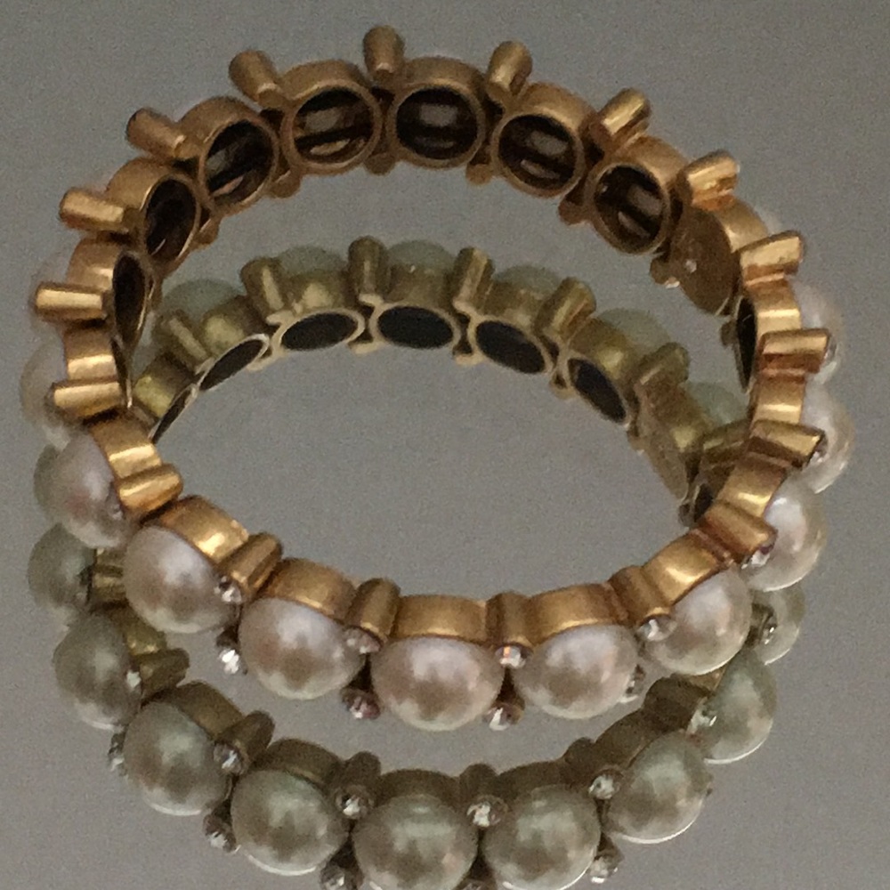 J. Crew Pearl & Rhinestone Stretch Bracelet